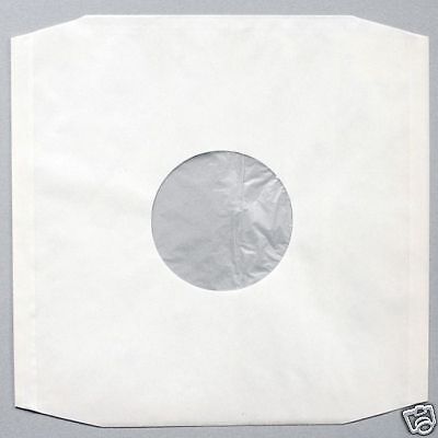 50 12" POLYLINED WHITE PAPER RECORD SLEEVES + FREE DEL