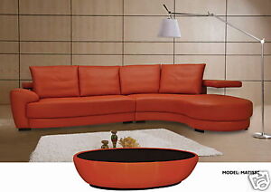 Matisse Modern Italian Leather Sectional Sofa