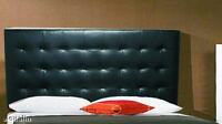 Extra Tall Wall Mounted King Size Black Leather  Tufted Headboard 