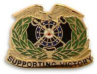 ARMY CORP CREST QUARTERMASTER SUPPORTING VICTORY  