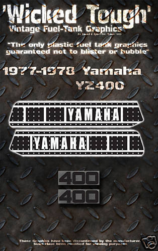 YAMAHA 1977 1978 YZ400 WICKED TOUGH DECAL GRAPHIC KIT  