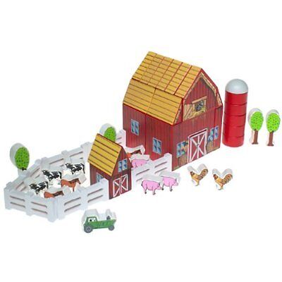 Melissa and Doug Wooden Farm Blocks Set ~ BRAND NEW   