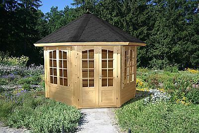 Pavillon 8eck VERONICA 2, 290x290cm, 28mm Bohlen, Boden  