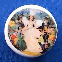 CHINA BUTTON   WIZARD OF OZ    GOOD FAIRY  