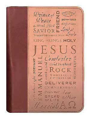 Bible Cover  Med  Names of Jesus ~ Italian Duo Tone NEW  