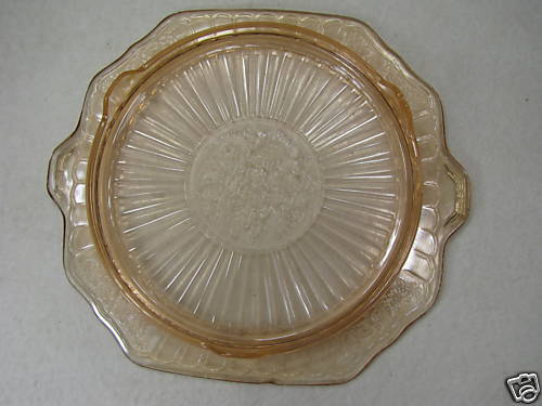 Vintage Hocking Mayfair Pink Glass Cake Plate  