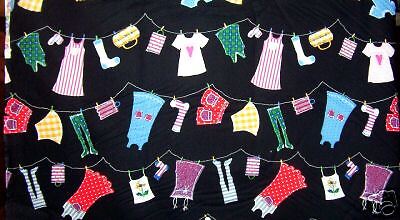 LAUNDRY RETRO CLOTHES ON THE LINE VALANCE CURTAINS NEW  