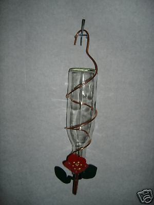 clear glass hummingbird feeder  