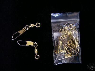 20 2/0 Brass Rosco Safety Snap Swivels  