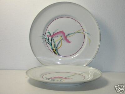 Limoges France Porcelain Salad Plates Bird of Paradise  