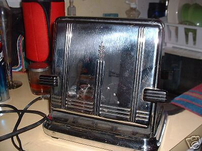 CHROME PLATED GENERAL ELECTRIC TOASTER 2 SIDED UNUSAL KITCHEN 1930 