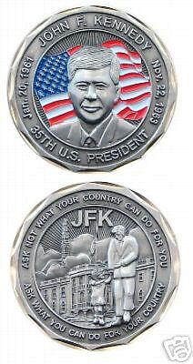 JOHN F. KENNEDY 35TH PRESIDENT COLOR CHALLENGE COIN  