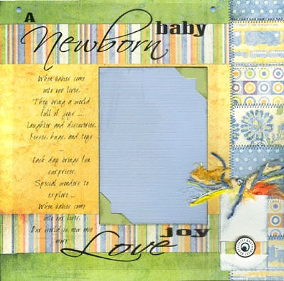 Newborn Baby scrapbooking transparency  