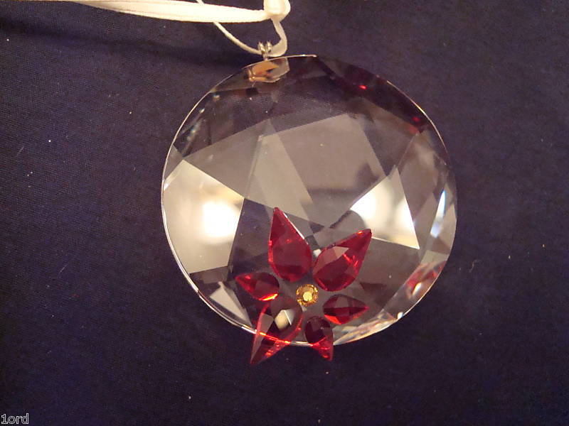 NIB SWAROVSKI POINSETTIA WINDOW ORNAMENT 9400 000 140  