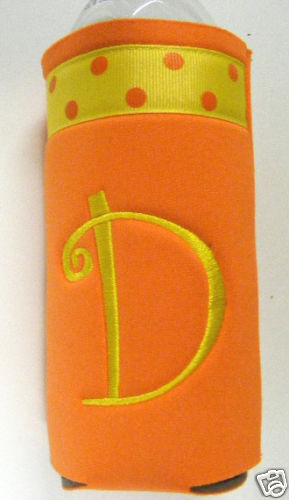 Koozie/Water Bottle Monogrammed/Personalized Orange  