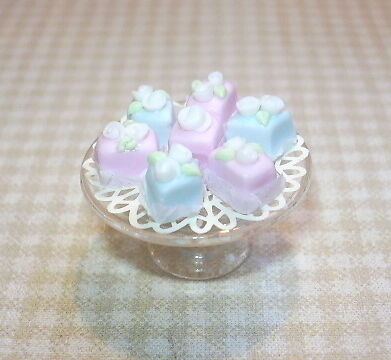 Lola Baby Pink/Blue Petit Fours DOLLHOUSE Miniatures  