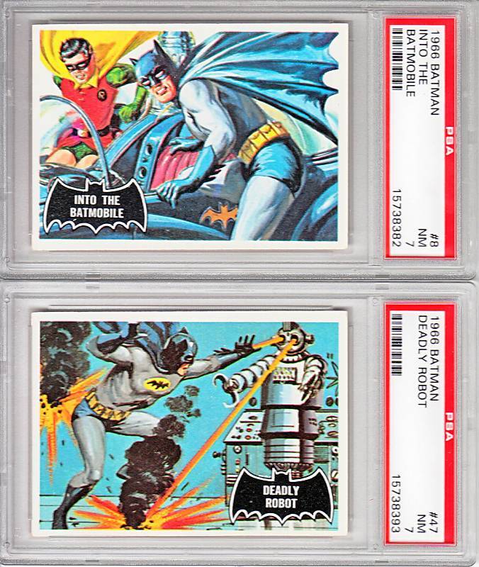 1966 Topps Batman Black Bat #8 Into Batmobile PSA 7  