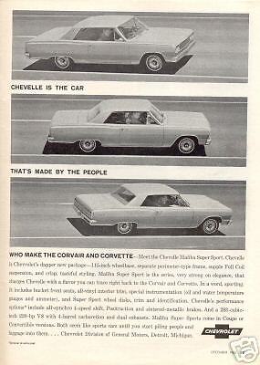 1963 CHEVROLET Chevy Chevelle Malibu Super Sport AD   
