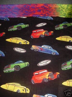 FLEECE 8 LB. WEIGHTED BLANKET VINTAGE CARS AUTISM  