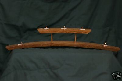 Tea Light Oak Wine Barrel Stave Candle Holder Tower  