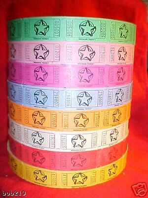Star Single Roll Tickets 2000/Roll 8 Colors Available  