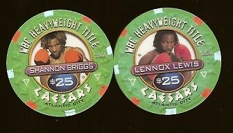 25 Caesars Lennox Lewis Shannon Briggs AC Casino Chip  