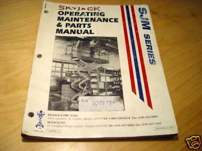 Skyjack Series SJM 3015 3219 Man Lift Operators Manual  