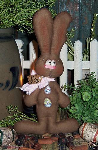 Primitive Chocolate Bunny Rabbit Easter Pattern 434