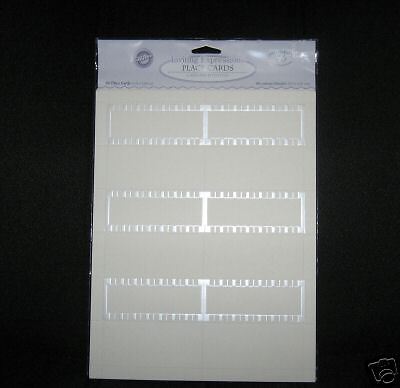 Wilton Wedding Place cards 60 SATIN AND STRIPES IVORY  