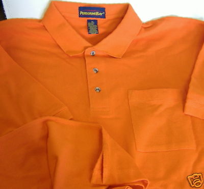 NEW SHORT SLEEVE GOLF POLO SHIRT W POCKET ORANGE 4X 4XL  