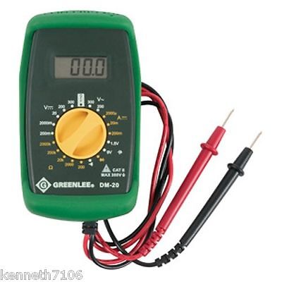 Greenlee Mini Digital Multimeter DM 20 Leads Probes NIP  