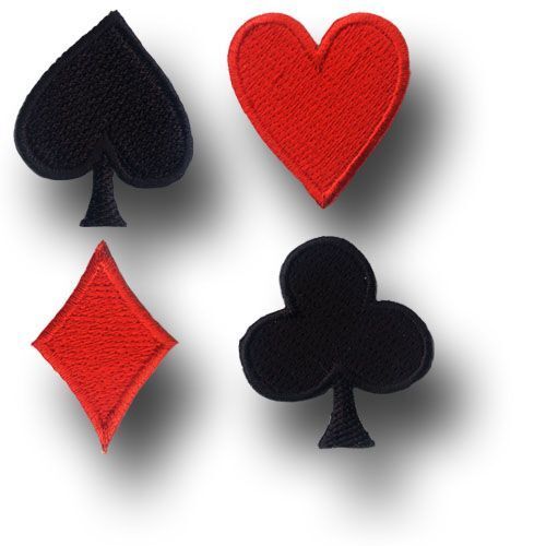 Oldschool GAMBLING Poker AUFNÄHER Rockabilly 4er SET  