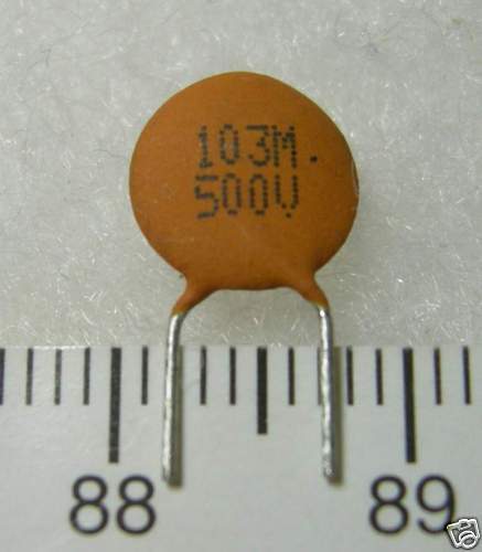 50 pcs Ceramic Capacitor 103M/500V 10000pF 0.01uF ±20%  