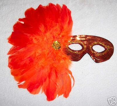 Bewitched Halloween Mask Orange Sequin Costume Party  