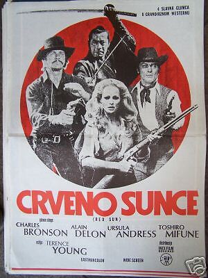 RED SUN U.ANDRESS/C.BRONSON/A.DELON YUGO POSTER 1971  