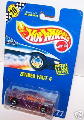 Hot Wheels 1992 Zender Fact 4 #177 glitter chromeHO MIP  