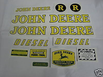 John Deere Model R Diesel Tractor Decal Set   NEW   