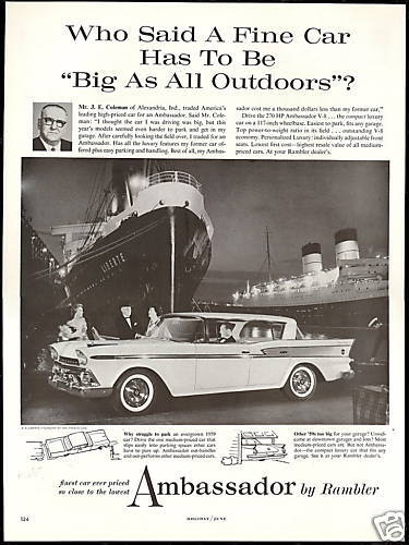 1959 French Line Ship SS Liberte Rambler Ambassador Ad  