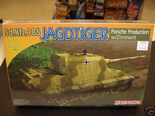 DRAGON 1/72 SD.KFZ.186 JAGDTIGER W/ZIMMERIT MODEL KIT  