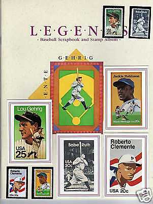 1989 USPS BASEBALL LEGENDS Scrapbook, Cards/Stamp Album  