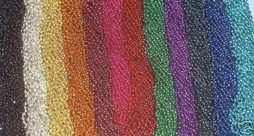 60 METALLIC MARDI GRAS BEADS 5 DOZEN CHOICE 12 COLORS  