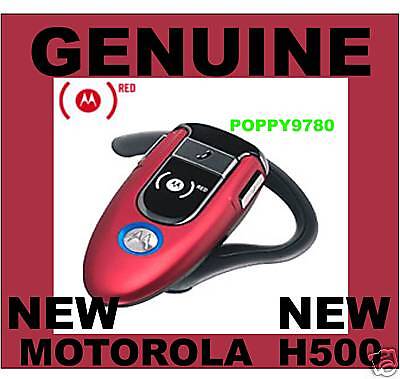 New Motorola OEM H500 Red Bluetooth Wireless Headset  