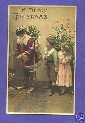 HTL20 Hold to Light Santa Claus postcard, Children  