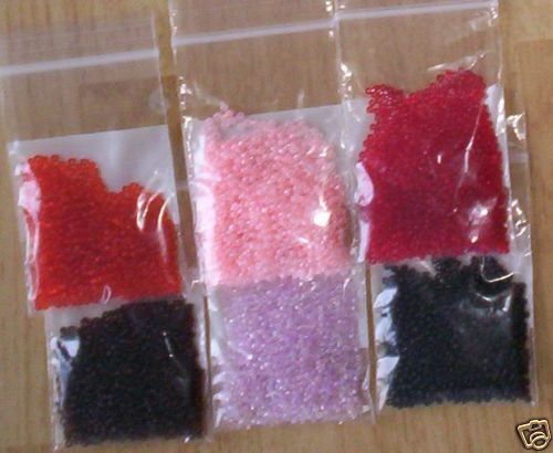 ASSORTED Sz 11/0 SEED BEAD MIX 6 Bags 6 Colors 10gm ea  