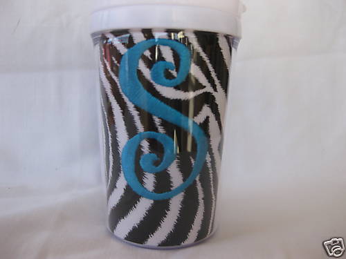 SIPPY CUP WITH MONOGRAMMED INITIAL AND CUSTOM FABRIC  