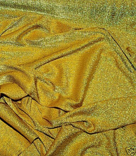 METALLIC STRETCH LAME KNIT FABRIC GOLD 48 BTY  