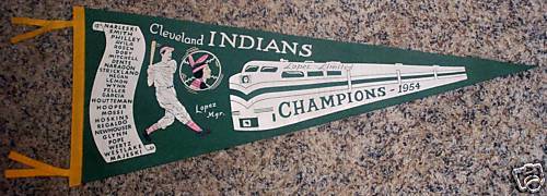 1954 Cleveland Indians Lopez Limited Champions Pennant  