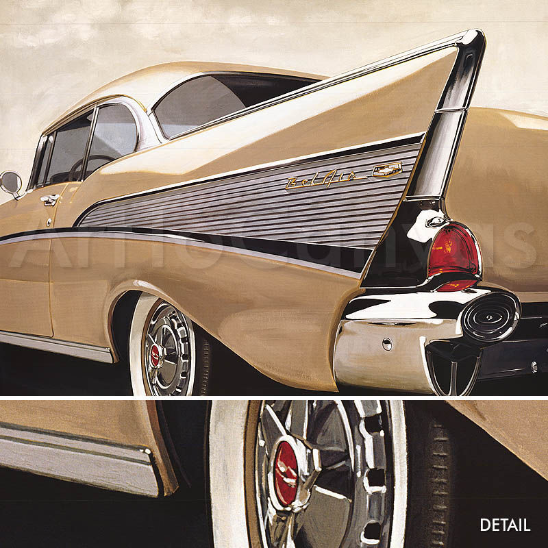 47x35 57 BEL AIR by FRANCIS BROOK VINTAGE CAR CANVAS  