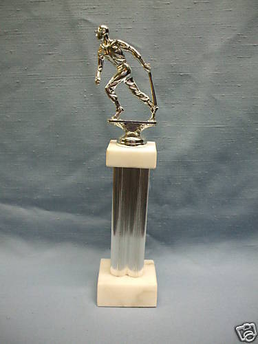 cast metal baseball trophy silver alum trophy award  