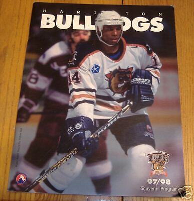 hamilton bulldogs program 1997  98  